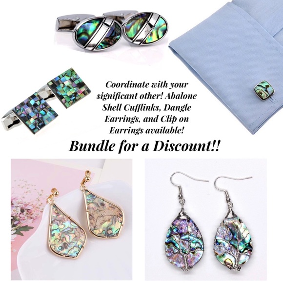 Stunning Checkered Square Abalone Shell Cufflinks - Picture 16 of 16